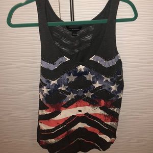 grey tank with american flag pattern